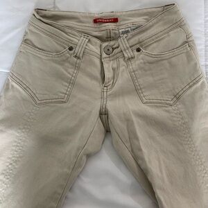 Khaki low rise flared jeans